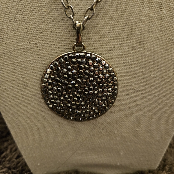 White House Black Market Black and Silver rhinestone necklace - Picture 5 of 5